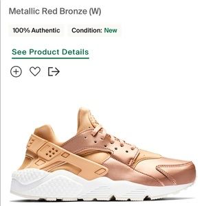 MIMT Nike Air Huarache Run Metallic Red Bronze Women 7.5